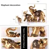 Objetos decorativos Figuras de resina dourada estátua de elefante feng shui elegante escultura de tronco de elefante