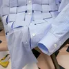 القمصان غير الرسمية للرجال يسقطون قميصًا ينسج طباعة فردية فردية طويلة الأكمام كارديجان أحادية الصدر من الياقات العليا