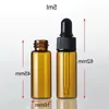 5ml amber empty mini glass sample essential oil eye dropper vials tester bottle send by sea Wpevu