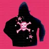 Felpa con cappuccio da uomo con felpe con cappuccio American Fashion Skull Graphics Anime Men Donne Donnela Longsleved Zita con cappuccio con cappuccio Selmo Selmo Y2K vestiti Pullover 230815