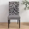 Stol täcker djur zebra päls textur mönster täcker kök mats stretch spandex säte slipcover för bankett bröllopsfest