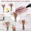 Faux Floral Greenery Gedroogd Pampas Grass Bouquet Natuurlijke palmbladeren Tropische droge arrangementen Boho Fan voor bruiloften Party Home 230815