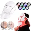 FACE MASSAGERS MASCA DE LED DIREITO 7 Cores Aparelho de máscara Micro Electric Pon rejuvenescimento Máscara de LED do pescoço 230815