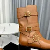 Nieuwe Lyra Bulky enkellaarzen puntige teen platte hakken voor meisjes dames luxe ontwerper mode laarsjes koeienhuid lederen solaat schoenen van topkwaliteit fabrieksschoenen 35-40