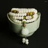 Strand Pendant Ethnic Necklace Emerald Bangles Beads Bracelets Bodhi Bracelet Chinese Style White Jade