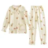 Dames slaapkleding herfst winter losse casual dames pyjama set dik katoenen huis kleding loungewear tweedelige pak vrije tijd nachtkleding