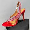 Sandaler 2023 Runway Thin High Heel Rhinestone Women Transparent PVC smal band Crystal Sandalias SOMED PARTY DRESS SHOES