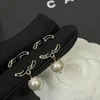 Boucles d'oreilles pendantes en perles noires, cadeau de luxe, bijoux de voyage pour fête de mariage, avec Logo du créateur, jolies filles, petite taille, boucles d'oreilles d'amour, vente en gros