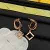 Luxury Womens Earrings Designer Simple 18K Gold Plated Wrapped Pendant Letter Vintage Earrings Plated Gold Pearl Broken Diamond Earring