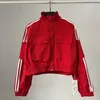 Kvinnorjackor Yozou 2023 Green Blue Black Red Cargo Short Jacket Sport Windbreaker Bomber Baseball Coat med fickor Ytterkläder 230815