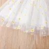 Girl's Dresses Kids Girls Casual Dress Summer Daisy Print Round Neck Sleeveless Mesh Stitching Dress Princess Dress