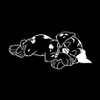 12 4 5 6cm眠っている犬ビニールデカールかわいい漫画動物窓飾りカーステッカーブラックシルバーCA-584179U