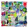 50st Lot Car Stickers Alien UFO Trolley Case Skateboard Notebook Stickers Waterproof PVC borttagbara klistermärken för bilmotorcykel BI279S