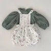 衣類セット幼児の女の女の子の服スーツ秋の幼児の子供セット長袖ソリッドカラーニットトップスショーツ2pc