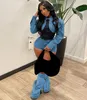 Women's Tracksuits WUHE Chic Street Denim Set Long Sleeve Mini Jacket And Jeans Shorts 2023 Summer Two 2 Piece Outfits Tracksuit