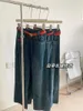Jeans feminino lauri laki perna larga mulher reta Mulheres vintage azul solto de comprimento completo calça jeans de rua de rua 2023
