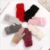 Mittens Lovely Glove Thickening Student Simplicity Plush Double Deck Classical Gloves Keep Warm Wrap Finger Woman Man Winter 7 8Hh K2 Dhe2H