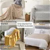 Blankets Knitted Blanket Boho Style Blanket With Tassels Nordic Decorative Blankets for Sofa Bed Covers Stitch Throw Plaids Bedspread 230816