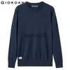 Men's Sweaters Giordano Men Sweaters Combed Embroidery Crewneck Knitwear Cotton Ribbed Crewneck Long Sleeves Sweaters 18051602 J230806