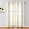 Curtain Stripped Window Sheer Curtain Living Room Luxury Modern Faux Linen Bedroom Curtains Voile Customize Size Accept Curtain Lights