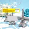 100PCS Evening in Paris Eiffel Tower Silver Place Card Holder Party Favors Photo Clip Wedding Table Setting Decorations LL