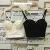 Women's Tanks P156 Good Quality White Pearls Bralet Corselets Party Wedding Bustier Bra Cropped Top Vest Plus Size