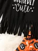 Наборы одежды ранняя осень девочки с длинными рукавами в стиле уличный стиль хлопчатобумажной печать кисточки для кисточки для расклешенных брюк Хэллоуин Детские костюмы 230815