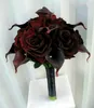 Wedding Flowers 2023 Whitney Black Scene Dark Red Roses Scarlet Calla Lilies Ramos de Novia Artificial Bouquet Mariage