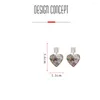 Dangle Earrings Vintage Handmade Crystal Heart Stud Luxury Women Rhinestone Love For Gril Romantic Wedding Jewelry Accessories