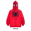 Spider Man Warsuit Full Zip Hoodie Eyes Hollowed Out och synlig huva Autumn Winter American Street Trend Jacket 9QJV