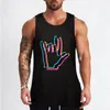 Herrtankstoppar Sign Fingers RGB Color Top Summer Gym T-shirts för män T-shirt säljer produkter