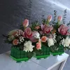 Decorative Flowers 8PCS Cage Floral Foam For Square Green With