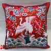 CushionDecorative Pillow Vintage CHINESE handmade SILK black Embroiderd Cushion 230815