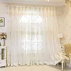 Curtain Luxury European Embroidered Sheer Curtains for Living Room Bedroom Curtains Light Three - dimensional Curtain Lace R230815