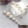 Stud Ins Trendy Pearls Gold Earring For Women Girls European Mode Six Pearl Dangle Drop Delivery Sieraden oorbellen DHJBC