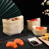 Servis uppsättningar av trä kajak engångsbehållare sashimi båtbricka bambubåtar sushi tallrikar