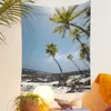 Tapissries Size Natural Beach Landscape Decorative Tapestry Seaside Coconut Tree Wall Hanging Decorative Art Indoor Home Decoration R230815