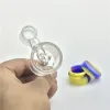 4 Inch 14mm Female Glass Bong with Hookah 10 ML Silicone Bottom Container Reclaimer Thick Heady Recycler Water Bongs Beaker Smoking Pipes LL