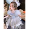 Girl's Dresses Performance Girls 'Dress Summer 2023 New Children's Advanced Foreigner Birthday Princess Dress Baby Fluffy Yarn Dress R230816