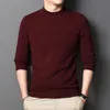 Men's Sweaters Half high round neck men's sweater 100all wool warm solid color pullover bottom clothing 230815