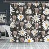 Vorhang Hereford Daisy Blumenmuster Dusche 3D bedruckte Badezimmervorhänge mit Haken lustig Tier