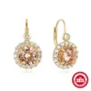 Orecchini di lusso per feste in argento sterling S925 con zirconi cubici in oro champagne