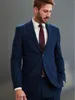Men's Suits Classic Stripe Men Slim Fit Business Formal Gentleman Male Blazers Groom Tuxedos 2 Pieces Sets Groomsmen Costume Homme