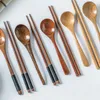 Dinnerware Sets Supplies Nice Gift For Travel Wooden Lunch Outdoor Set Tableware Cutlery Spoon Fork Chopsticks