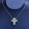 ペンダントネックレスSlovecabin 925 Sterling Silver Italy Luxulry Double Cross Move Dレターチェーンベルエポックジルコンネックレス韓国ギフト230816