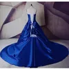 Royal Blue White Beading Wedding Dress Appliqued Sweetheart Neck Bridal Gowns Strapless Ball Gown Party Dresses 328 328