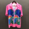 Heren Casual Shirts Summer Vintage Coconut Palm Print Patchwork Hip Hop Holiday Tops Men Hawaiian Streetwear Beach Shirt 230815