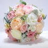 Bröllopsblommor Bruden Holding Silk Flower Artificial Service Bridal Bouquet Bridesmaid
