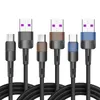 Anti-Slip USB Cables Typ C Nylon flätad mikroladdningssynkroniseringsdata Hållbar snabb laddningsladdare Smarttelefon Android V8