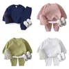 Kläder sätter 2023 barnkläder baby flicka pojke outkläder barn kläder sport tröja småbarn 2 st koreanska loungewear pullovers kostymer 230815